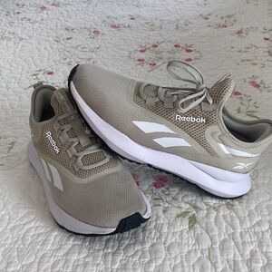 Reebok Taupe and White Athletic Shoes